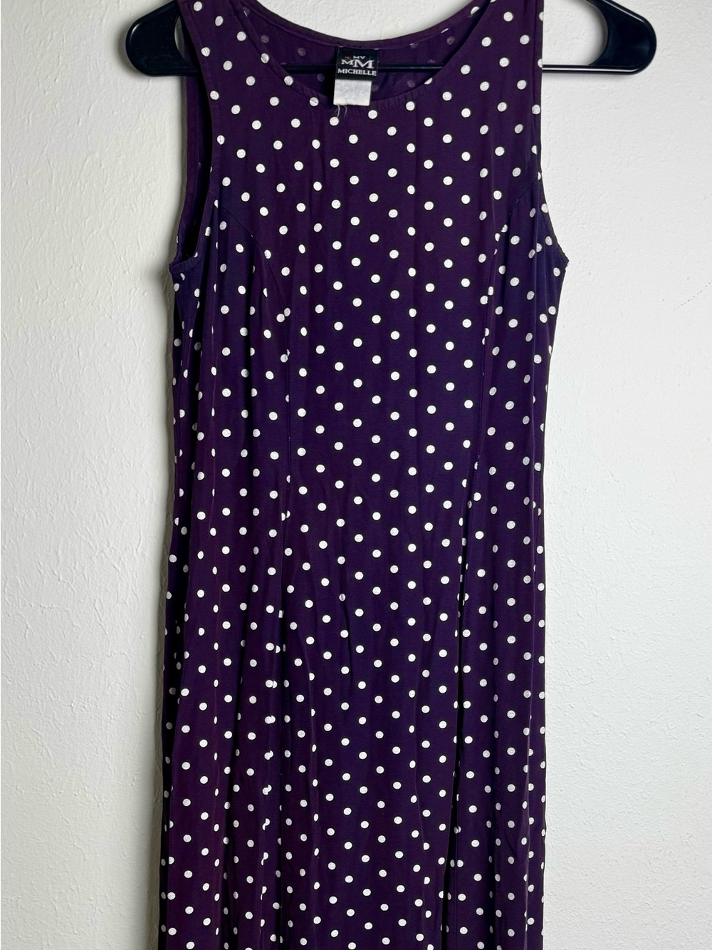 VTG Navy blue Polka Dot Maxi Dress - Women